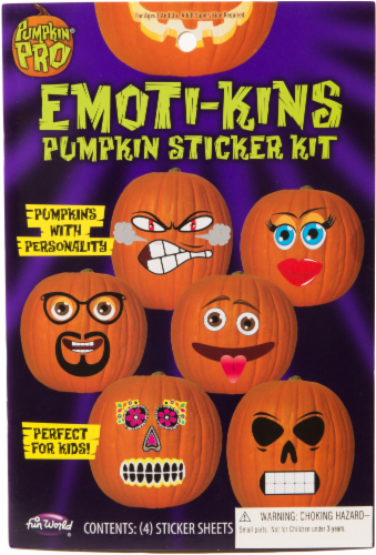 Fun World Pumpkin Pro Emoti-Kins Pumpkin Sticker Kit Perspective: front