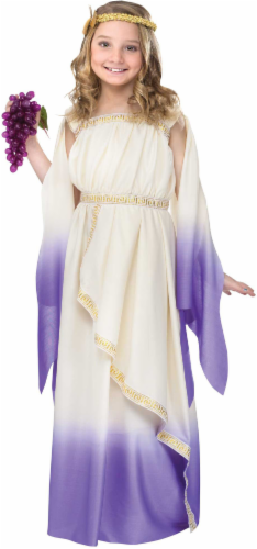 Fun World Children's Small/Medium Greek Goddess Costume - Purple/White Perspective: front