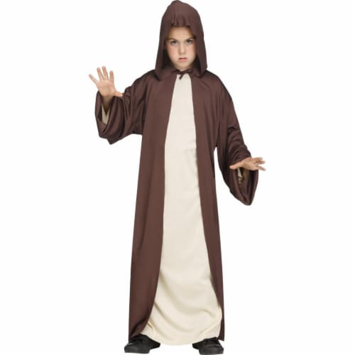 Fun World FW118272BN Hooded Robe Brown Child Costume, One Size Perspective: front