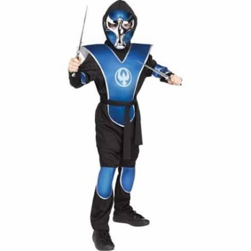 Fun World FW134752BMD Boys Chrome Raven Ninja Child Costume, Blue & Black - Medium 8-10 Perspective: front