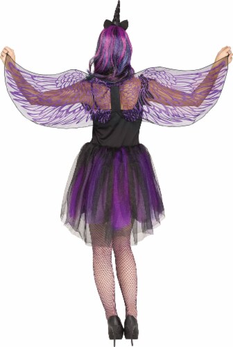 Fun World Fantasy Wing Dark Unicorn Costume - Purple/Black Perspective: front