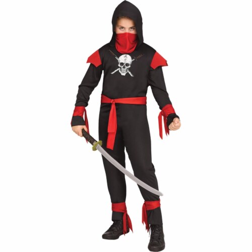 Morris Costumes FW112652BKMD Skull Ninja Black Child Costume, Medium 8-10 Perspective: front