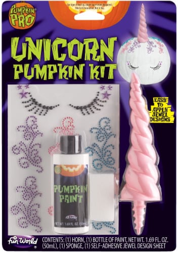Fun World 3D Unicorn Pumpkin Decorating Kit Perspective: front