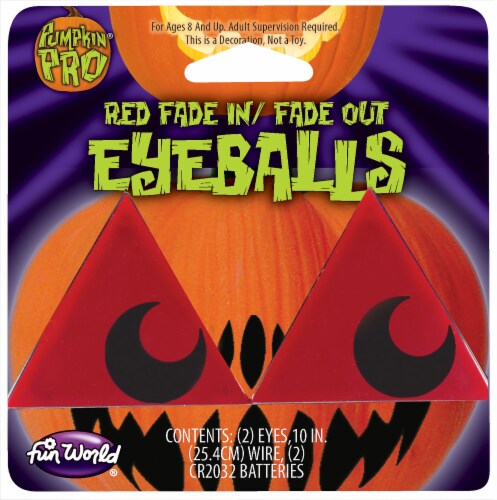 Fun World LED Fade In/Out Pumpkin Eyes - Red Perspective: front