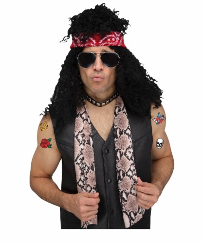 Fun World Decades 80s Rocker Adult Halloween Costume Kit Perspective: front