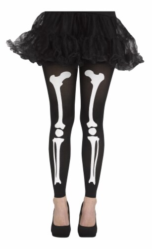 Fun World Halloween Skeleton Footless Tights Perspective: front