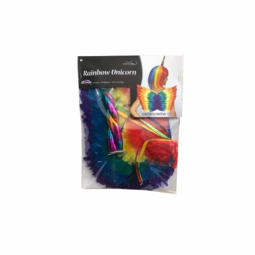 Fun World Rainbow Unicorn Feather Wings Perspective: front