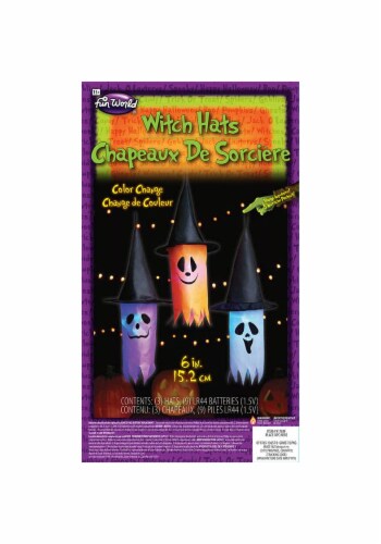Fun World Light Up Ghost Witch Hat Decor Perspective: front