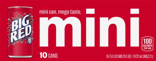 Big Red Soda Mini Cans Perspective: front