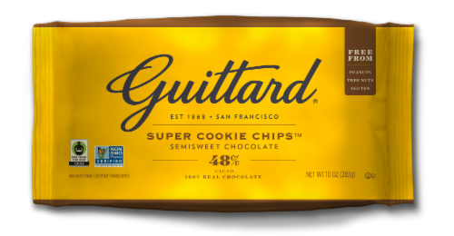 Guittard® Super Cookie Chips™ Semisweet Chocolate Perspective: front