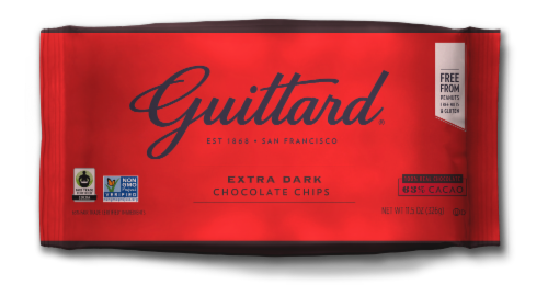 Guittard® Extra Dark Chocolate Chips Perspective: front
