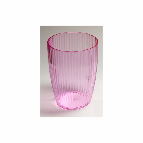 Carnation Home Fashions BA-APK-WB-18 Ribbed Textured Waste Basket, Pink Perspective: front