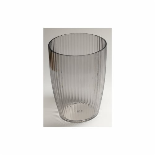 Carnation Home Fashions BA-ABL-WB-16 Ribbed Textured Waste Basket, Black Perspective: front