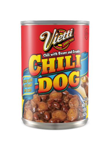 Vietti Chili Dog Canned Chili with Beans & Franks Perspective: front