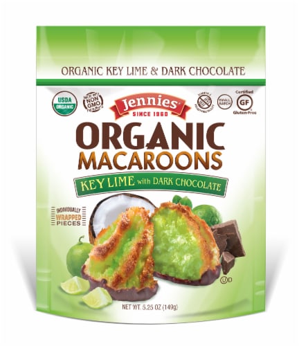 Jennie's Organic Key Lime Macaroon with Dark Chocolate Perspective: front