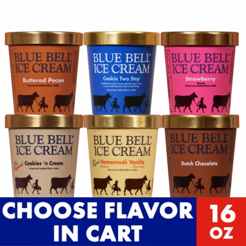 Blue Bell® Gold Rim Assorted Flavors Ice Cream Pint, 16 fl oz