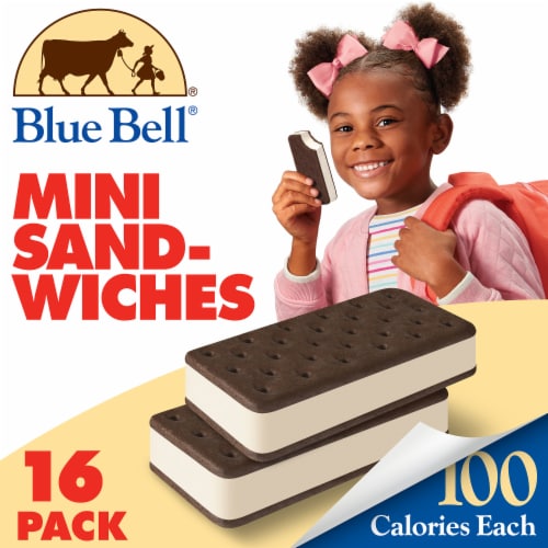 Blue Bell® Vanilla Mini Ice Cream Sandwiches Perspective: front