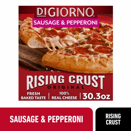 DIGIORNO Sausage & Pepperoni Frozen Pizza on a Rising Crust Perspective: front