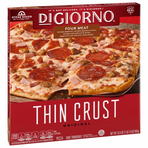 DIGIORNO Original Thin Crust Four Meat Frozen Pizza Perspective: front