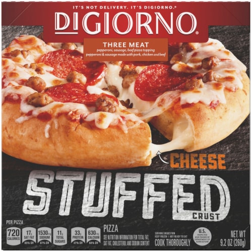 DIGIORNO Cheese Stuffed Crust Three Meat Pizza Perspective: front
