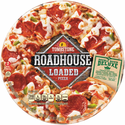 Tombstone Roadhouse Loaded Double Down Deluxe Pizza Perspective: front