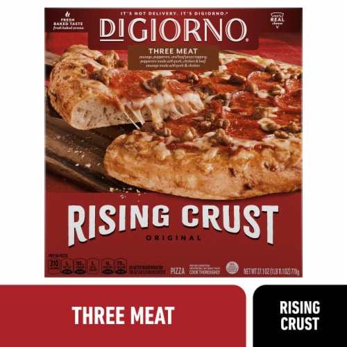 DIGIORNO® Frozen Pizza Rising Crust 3 Meat Perspective: front