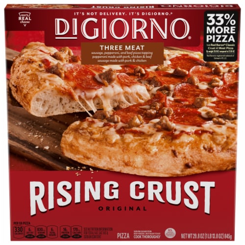 DiGiorno Frozen Pizza Rising Crust Three Meat Pizza Perspective: front