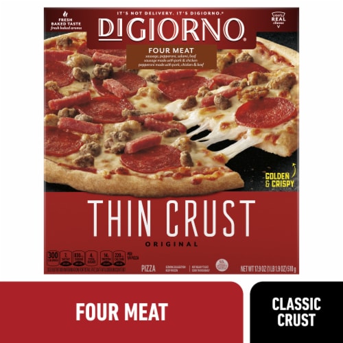 DiGiorno Classic Thin Crust Four Meat Pizza Perspective: front