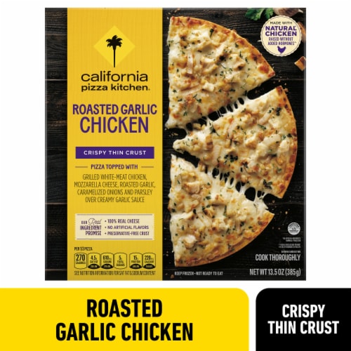 California Pizza Kitchen Roasted Garlic Chicken Thin Crust Frozen Pizza Perspective: front
