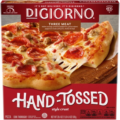 DIGIORNO® Three Meat Frozen Pizza on a Hand-Tossed Style Crust Perspective: front