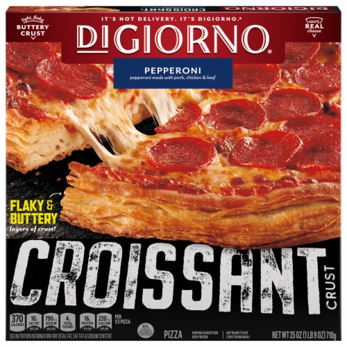 DiGiorno Frozen Pizza Pepperoni Croissant Crust Pizza Perspective: front