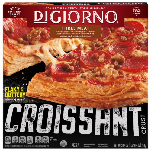 DiGiorno Frozen Pizza Three Meat Croissant Crust Pizza Perspective: front