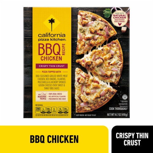 California Pizza Kitchen BBQ Recipe Chicken Crispy Thin Crust Frozen Pizza Perspective: front