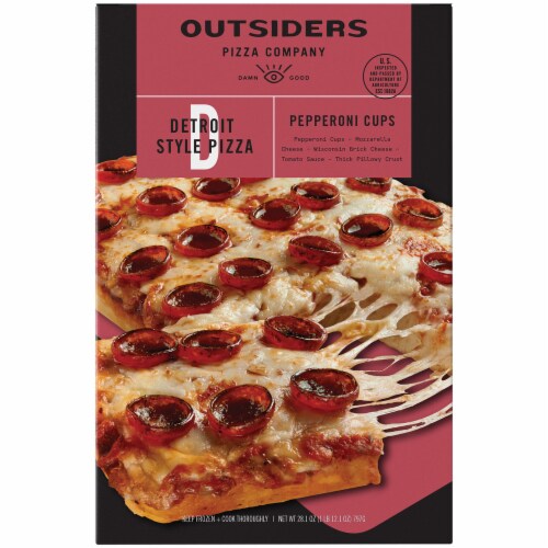 Outsiders Detroit Style Pepperoni Cups Frozen Pizza Perspective: front