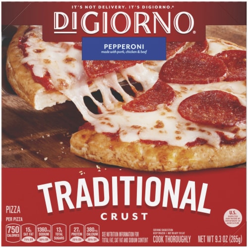 DIGIORNO, Traditional Crust Pepperoni Pizza, 6.5 inch. 9.3 oz. (10 count) Perspective: front