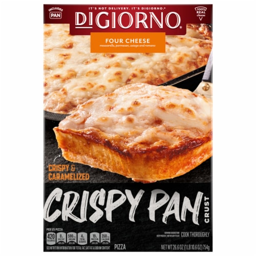 DIGIORNO® Four Cheese Crispy Pan Crust Frozen Pizza Perspective: front