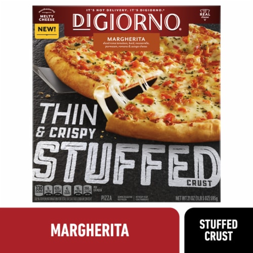 DiGiorno Frozen Thin-Crust Pizza Thin and Crispy Stuffed Crust Margherita Pizza Perspective: front