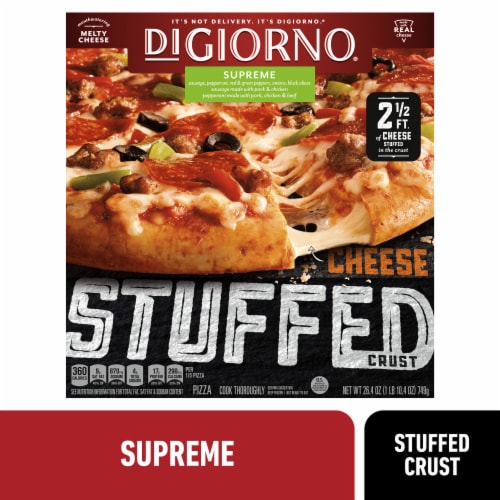 DIGIORNO Frozen Pizza - Supreme Pizza - Stuffed Crust Pizza Perspective: front