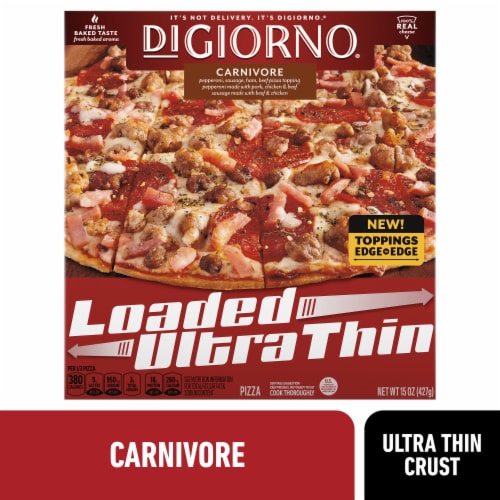 DiGiorno Loaded Ultra Thin Crust Carnivore Pizza Perspective: front
