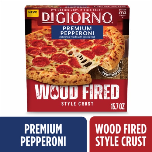 DiGiorno Premium Pepperoni Wood Fired Style Crust Frozen Pizza Perspective: front