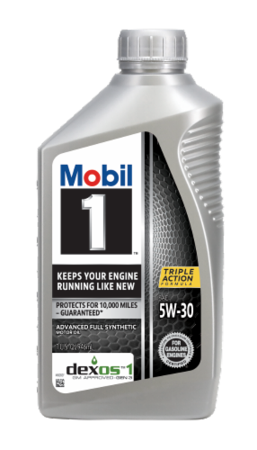 Mobil 1™ 5W-30 Advanced Full Synthetic Motor Oil Perspective: front