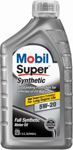 Mobil Super Synthetic 5W-20 SAE Motor Oil Perspective: front