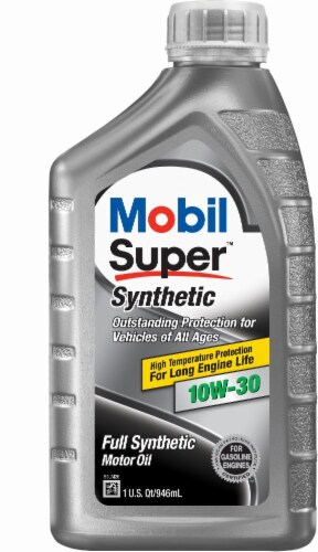 Mobil Super Synthetic 10W-30 Full Synthetic Motor Oil - 1 Quart Perspective: front