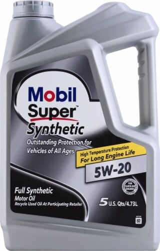 Mobil Super Synthetic 5W-20 Full Synthetic Motor Oil Perspective: front