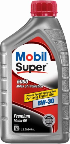Mobil Super™ 5W-30 SAE Premium Motor Oil Perspective: front