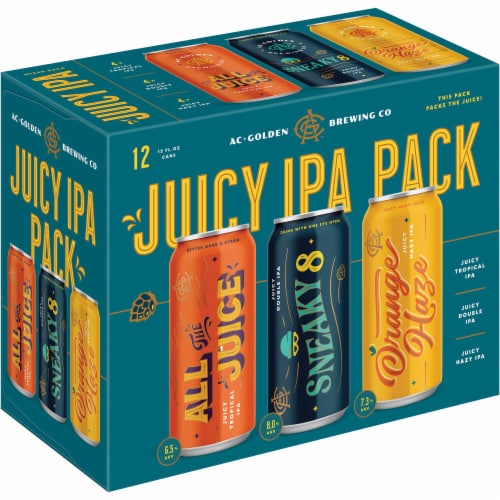 AC Golden Juicy IPA Variety Pack Craft Beer Perspective: front