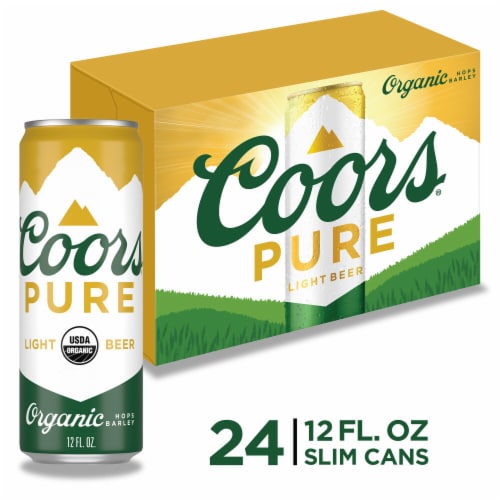 Coors Pure Organic Light Lager Beer Perspective: front