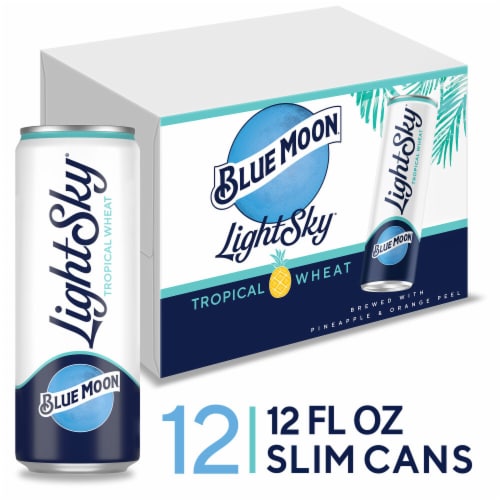 Blue Moon LightSky Tropical Wheat Beer Perspective: front