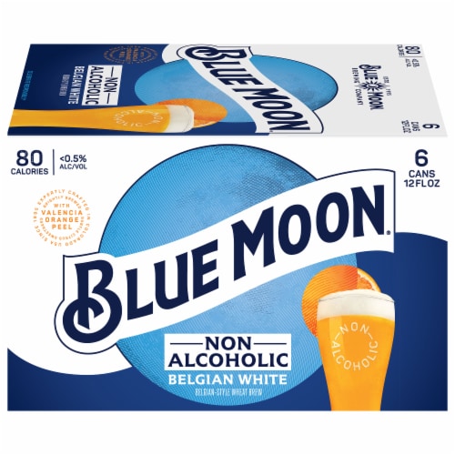Blue Moon Non Alcoholic Belgian Style Wheat Beer Perspective: front