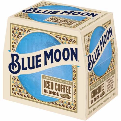 Blue Moon® Iced Coffee Blonde Beer Perspective: front